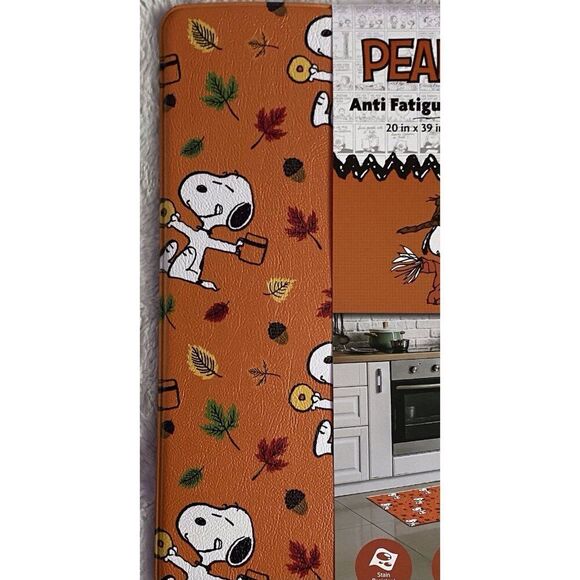 Peanuts Snoopy Coffee Donuts Anti Fatigue Kitchen Mat 20” X 39” Fall Autumn NEW - Picture 3 of 13
